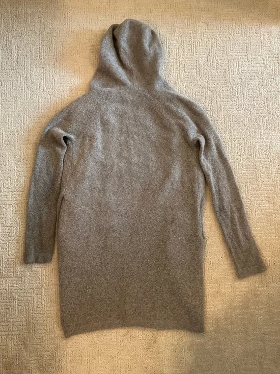 💜Aritzia Group Babaton Ammonius Merino Yak Wool Blend Hooded Cardigan Taupe XS - Picture 3 of 12